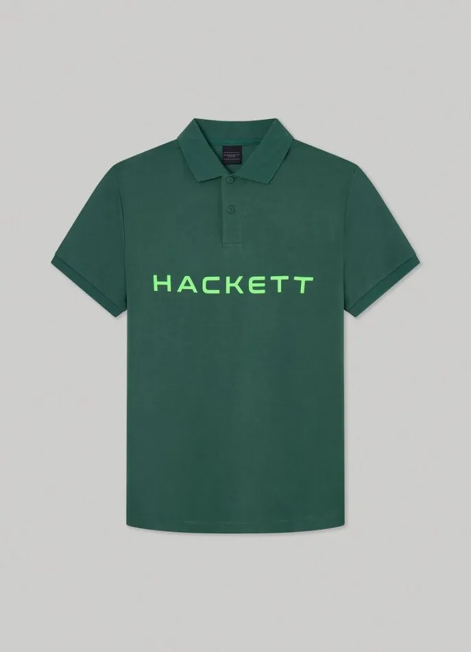 Men Polo Shirts Hackett London Slim Fit Stretch Polo Shirt Greengrey