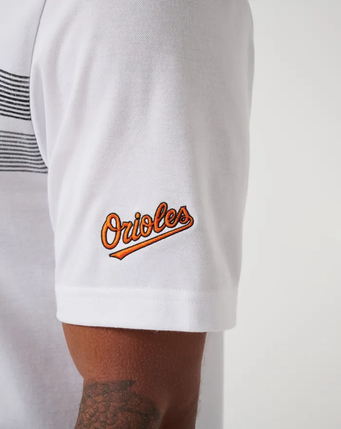 Men Polos TravisMathew BALTIMORE ORIOLES TOP RECRUIT POLO White