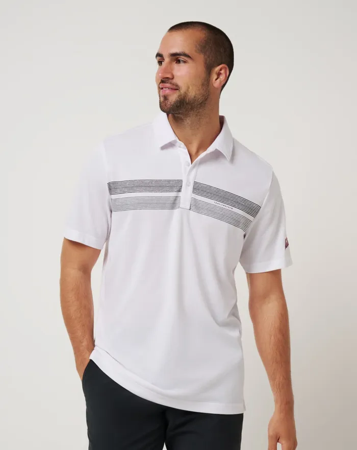 Men Polos TravisMathew NEW YORK METS TOP RECRUIT POLO White