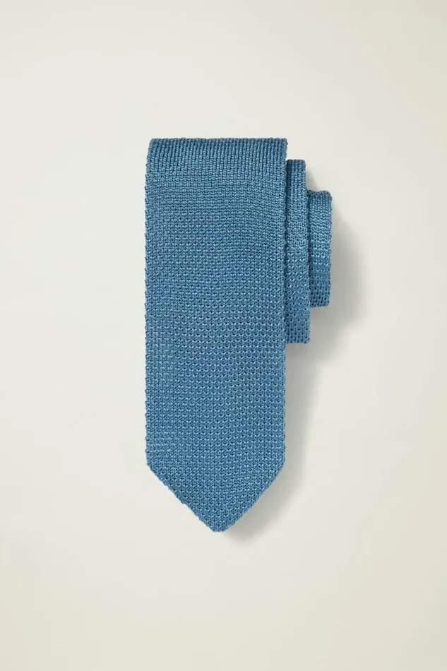 Men Premium Necktie Light Blue Knit Bonobos Ties and Pocket Squares