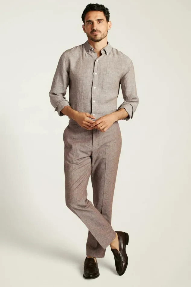 Men Primo Chino Khaki Linen Twill Bonobos Chinos