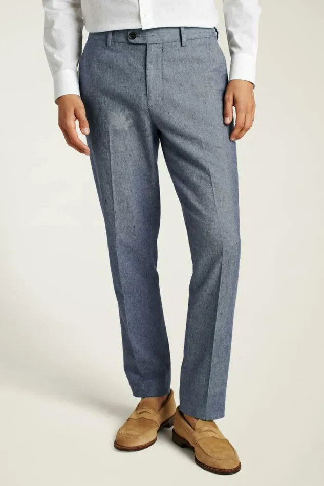 Men Primo Chino Mid Blue Linen Twill Bonobos Chinos