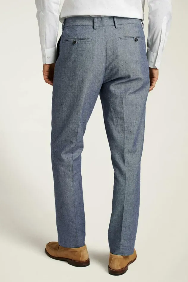 Men Primo Chino Mid Blue Linen Twill Bonobos Chinos