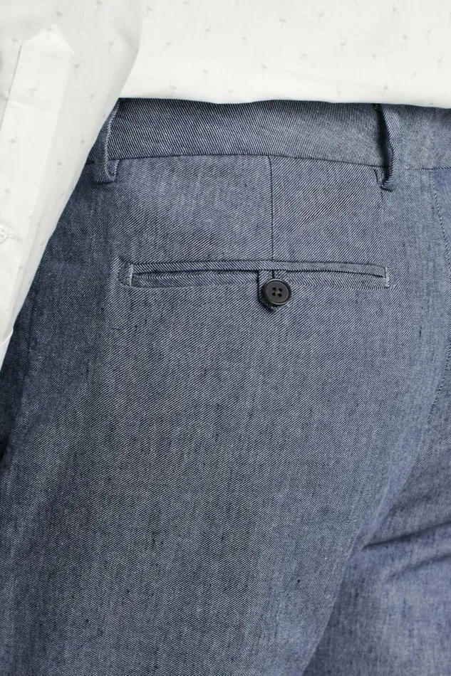Men Primo Chino Mid Blue Linen Twill Bonobos Chinos