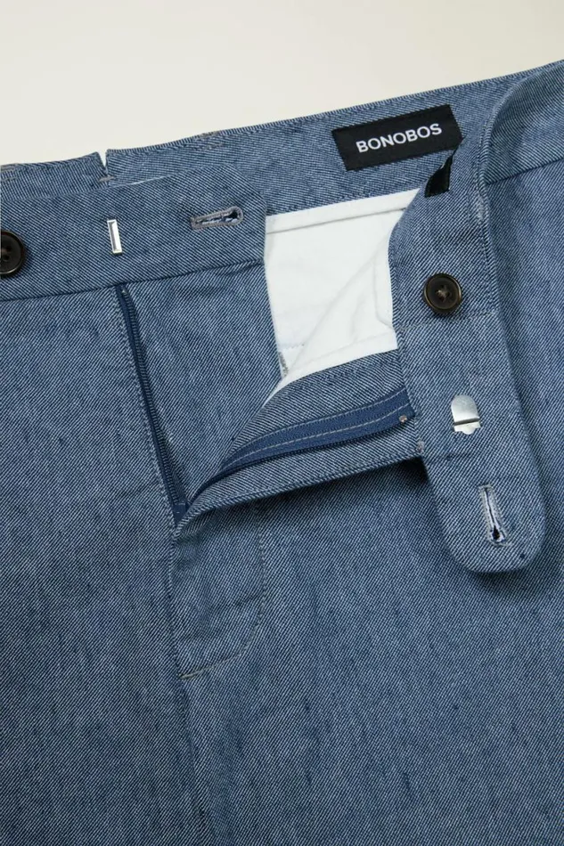 Men Primo Chino Mid Blue Linen Twill Bonobos Chinos