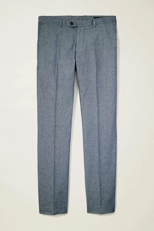 Men Primo Chino Mid Blue Linen Twill Bonobos Chinos