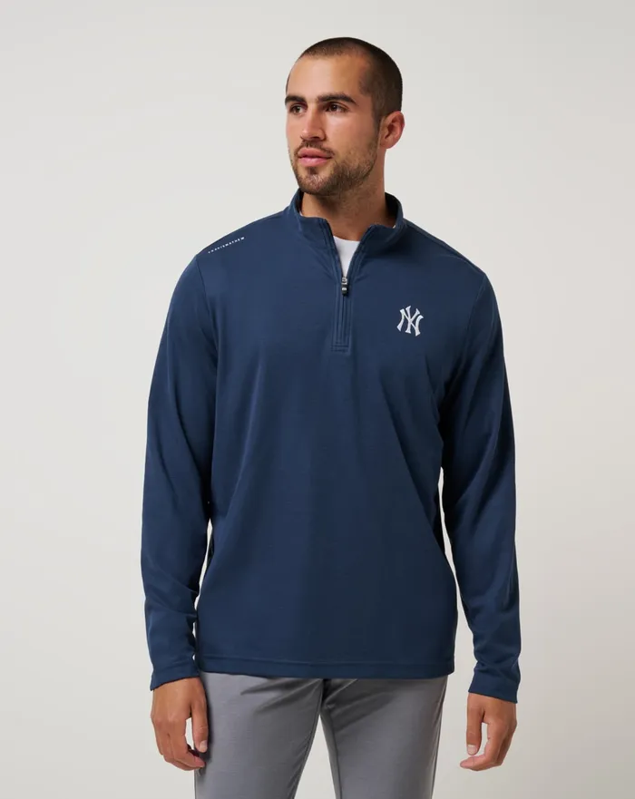 Men Quarter Zips TravisMathew NEW YORK YANKEES TIME TO TAILGATE QUARTER ZIP Navy Men Quarter Zips TravisMathew NEW YORK YANKEES TIME TO TAILGATE QUARTER ZIP Navy