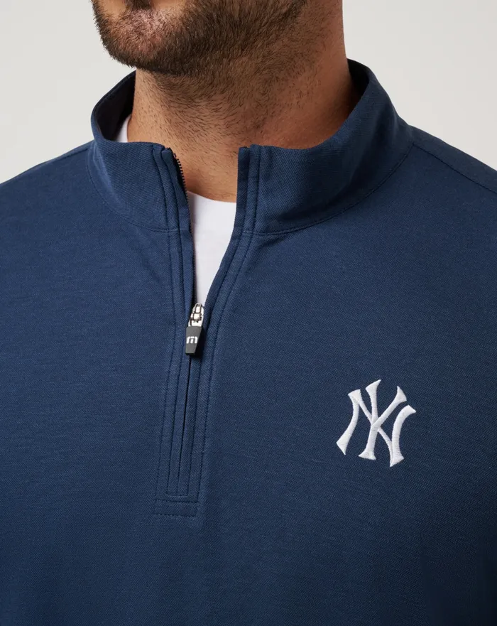 Men Quarter Zips TravisMathew NEW YORK YANKEES TIME TO TAILGATE QUARTER ZIP Navy Men Quarter Zips TravisMathew NEW YORK YANKEES TIME TO TAILGATE QUARTER ZIP Navy