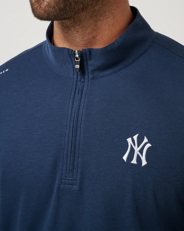 Men Quarter Zips TravisMathew NEW YORK YANKEES TIME TO TAILGATE QUARTER ZIP Navy Men Quarter Zips TravisMathew NEW YORK YANKEES TIME TO TAILGATE QUARTER ZIP Navy