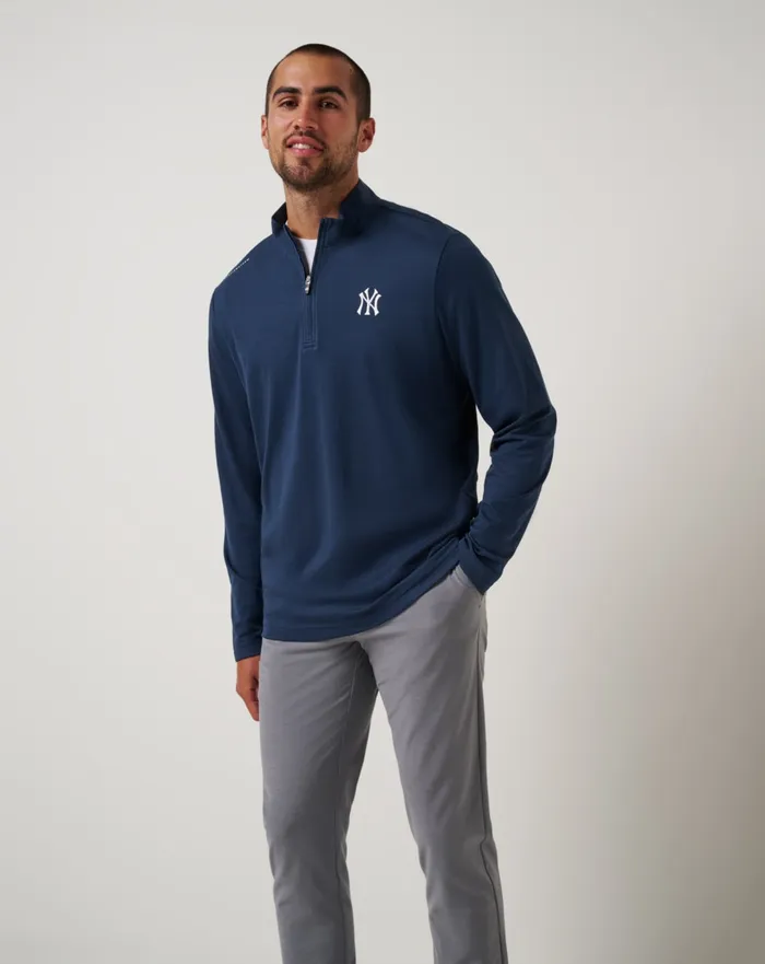 Men Quarter Zips TravisMathew NEW YORK YANKEES TIME TO TAILGATE QUARTER ZIP Navy Men Quarter Zips TravisMathew NEW YORK YANKEES TIME TO TAILGATE QUARTER ZIP Navy