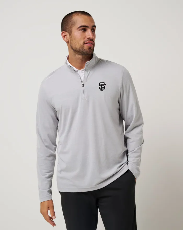 Men Quarter Zips TravisMathew SAN FRANCISCO GIANTS TIME TO TAILGATE QUARTER ZIP Heather Grey Men Quarter Zips TravisMathew SAN FRANCISCO GIANTS TIME TO TAILGATE QUARTER ZIP Heather Grey