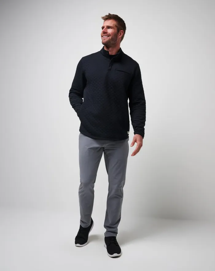 Men Quarter Zips TravisMathew TRANSATLANTIC QUARTER ZIP Black