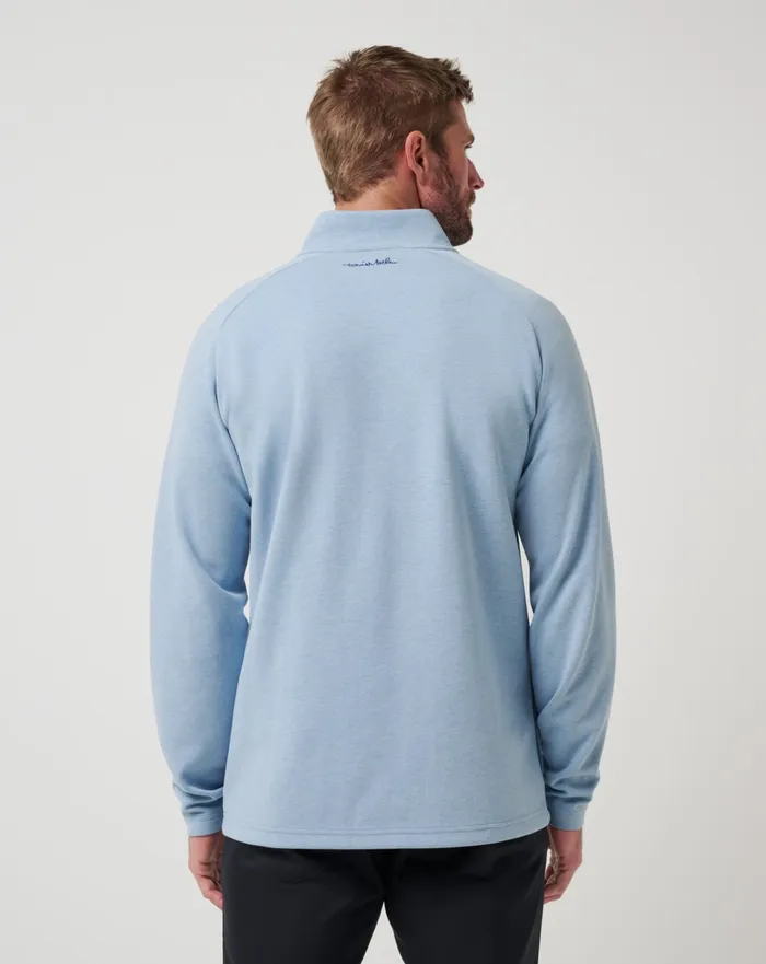 Men Quarter Zips TravisMathew UPGRADED QUARTER ZIP Light Blue