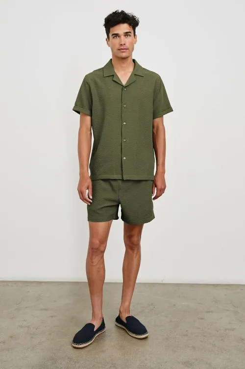 Men Rails Shirts Amalfi Shirt Olive Seersucker Men Rails Shirts Amalfi Shirt Olive Seersucker