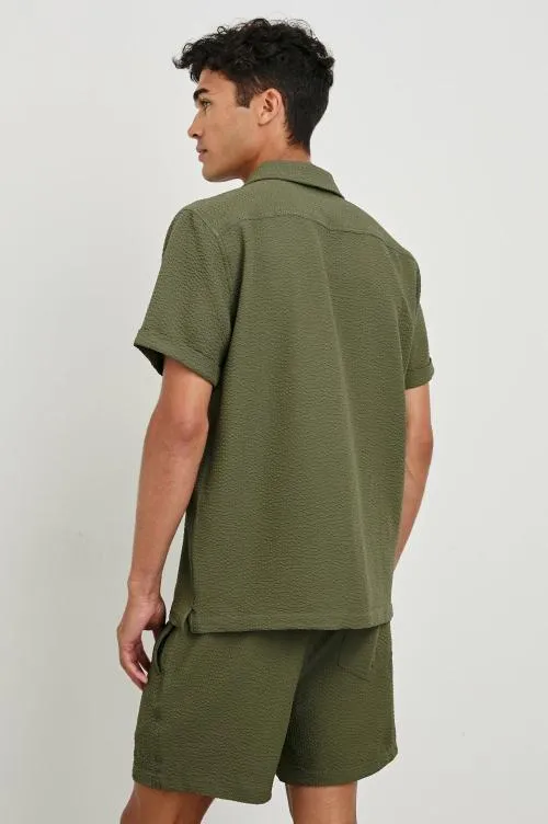 Men Rails Shirts Amalfi Shirt Olive Seersucker Men Rails Shirts Amalfi Shirt Olive Seersucker