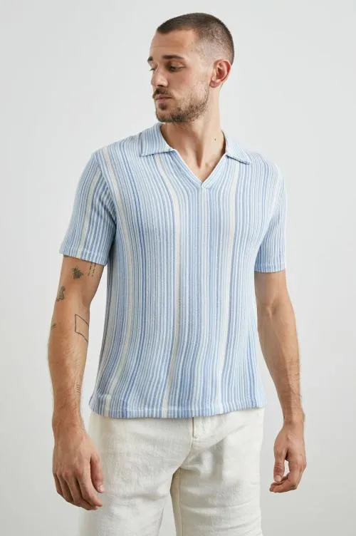 Men Rails TShirts and Polos Etanne Polo Shirt Meridian Ecru Stripe Men Rails TShirts and Polos Etanne Polo Shirt Meridian Ecru Stripe
