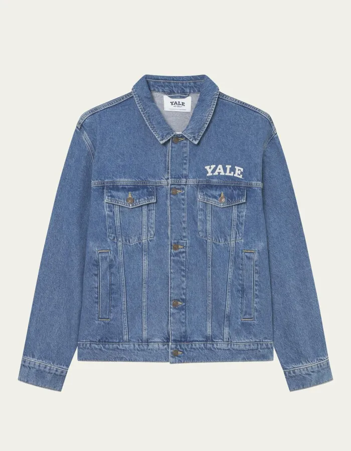 Men Rally Yale Bulldog Denim Jacket 8211 Medium Indigo Wash Les Deux JacketsCoats Men Rally Yale Bulldog Denim Jacket 8211 Medium Indigo Wash Les Deux JacketsCoats