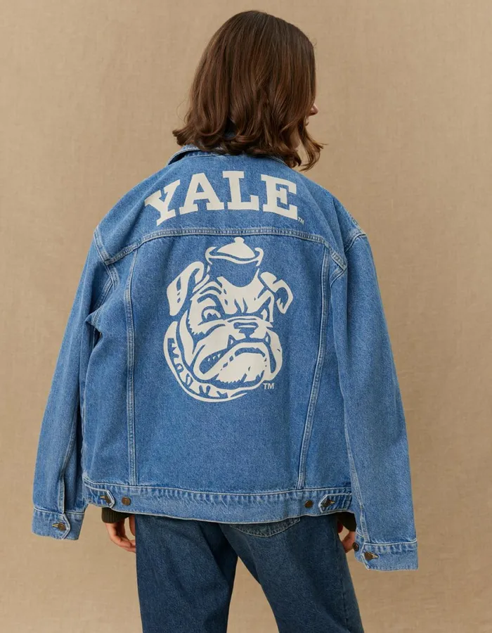 Men Rally Yale Bulldog Denim Jacket 8211 Medium Indigo Wash Les Deux JacketsCoats