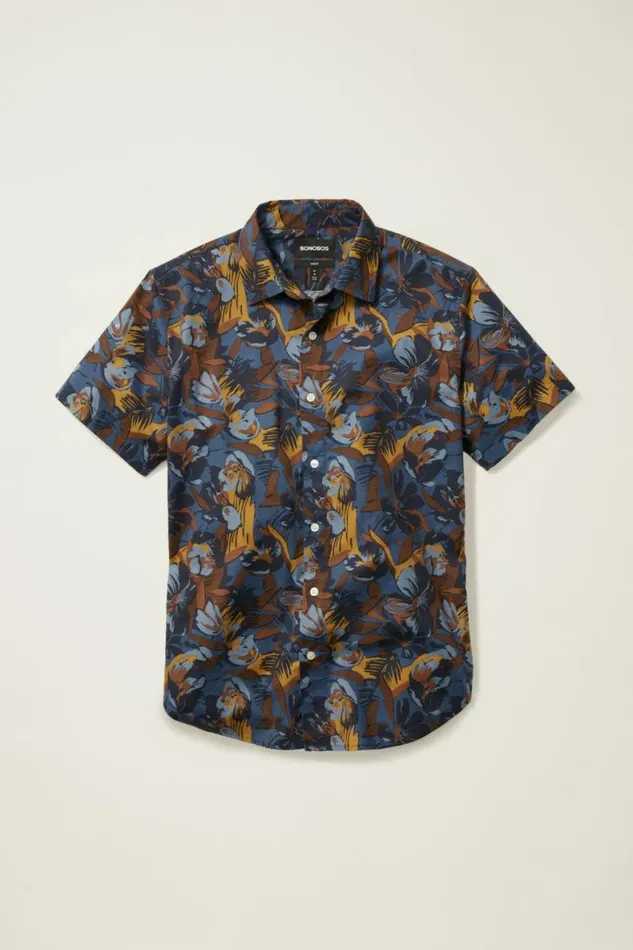Men Riviera Short Sleeve Shirt Dynamic Flowers Bonobos Short Sleeve Shirts