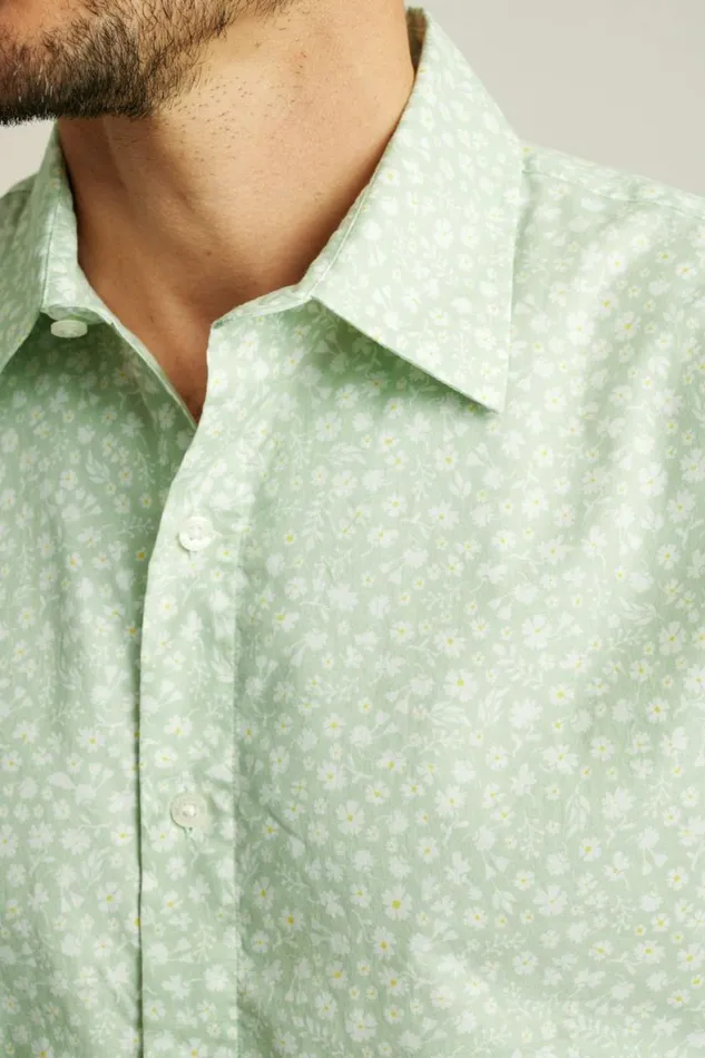 Men Riviera Short Sleeve Shirt Mint Bordeta Floral Bonobos Short Sleeve Shirts