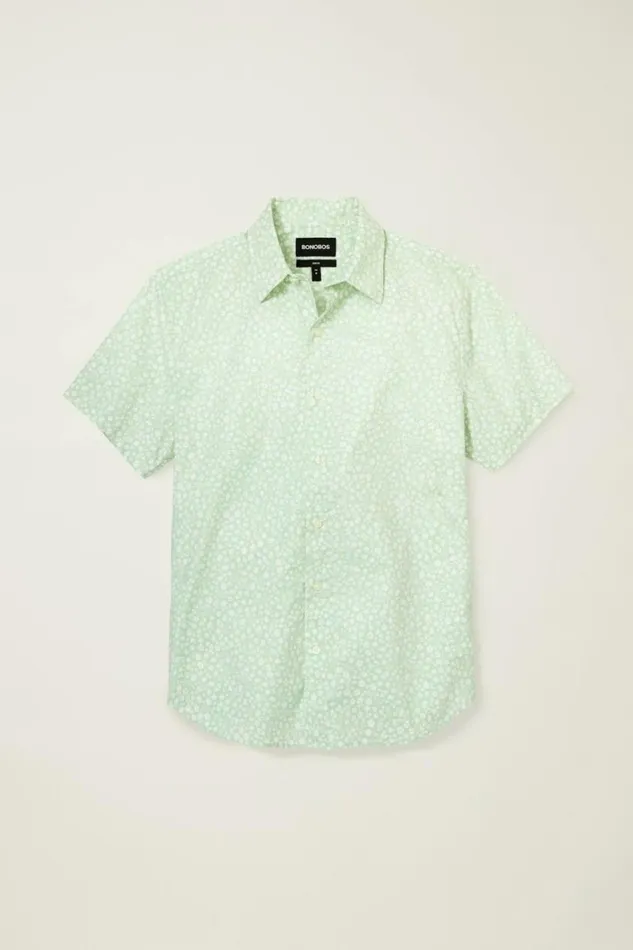 Men Riviera Short Sleeve Shirt Mint Bordeta Floral Bonobos Short Sleeve Shirts