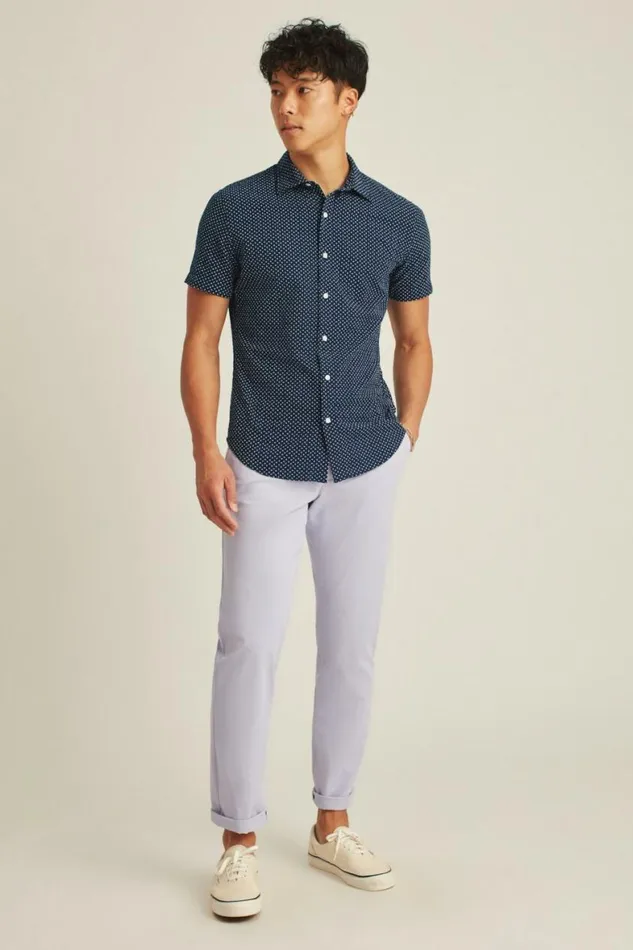 Men Riviera Short Sleeve Shirt Navy Beckbury Geo Bonobos Casual Shirts