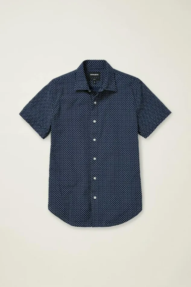 Men Riviera Short Sleeve Shirt Navy Beckbury Geo Bonobos Casual Shirts