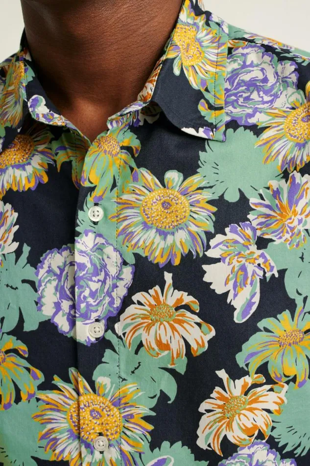 Men Riviera Short Sleeve Shirt Navy Chesapeake Floral Bonobos Short Sleeve Shirts