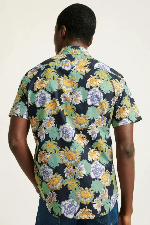 Men Riviera Short Sleeve Shirt Navy Chesapeake Floral Bonobos Short Sleeve Shirts