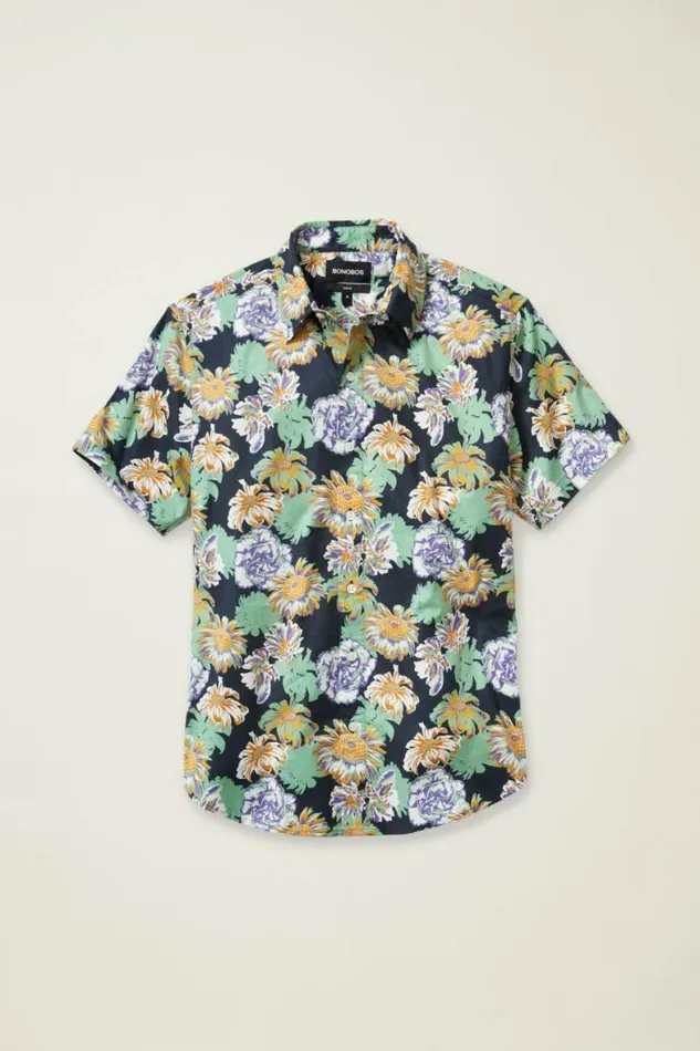 Men Riviera Short Sleeve Shirt Navy Chesapeake Floral Bonobos Short Sleeve Shirts