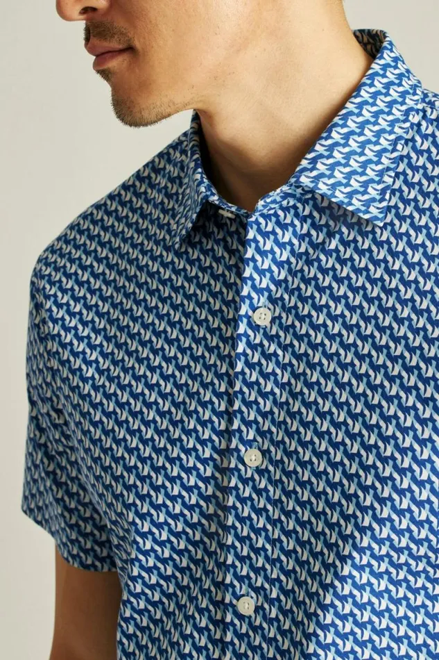Men Riviera Short Sleeve Shirt Navy Mars Geo Bonobos Short Sleeve Shirts