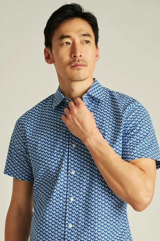 Men Riviera Short Sleeve Shirt Navy Mars Geo Bonobos Short Sleeve Shirts