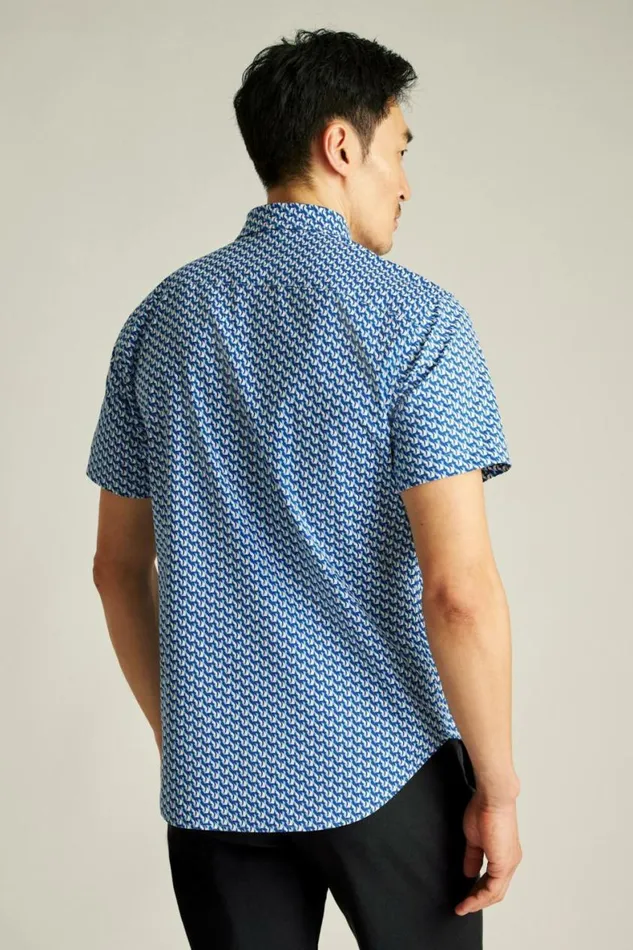 Men Riviera Short Sleeve Shirt Navy Mars Geo Bonobos Short Sleeve Shirts