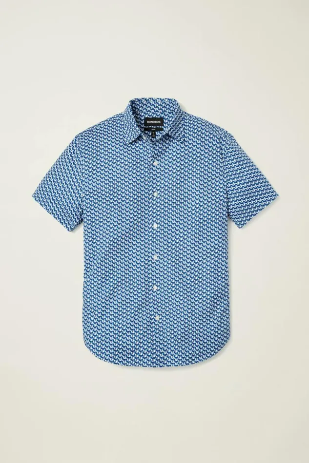 Men Riviera Short Sleeve Shirt Navy Mars Geo Bonobos Short Sleeve Shirts