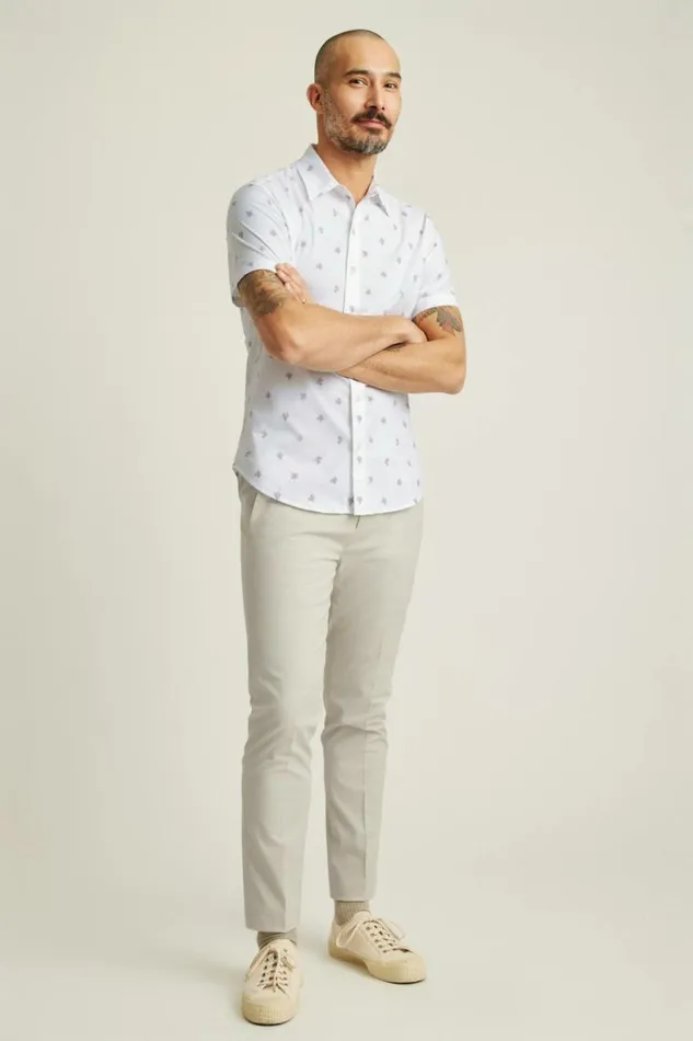 Men Riviera Short Sleeve Shirt Violet Botanicals Bonobos Short Sleeve Shirts