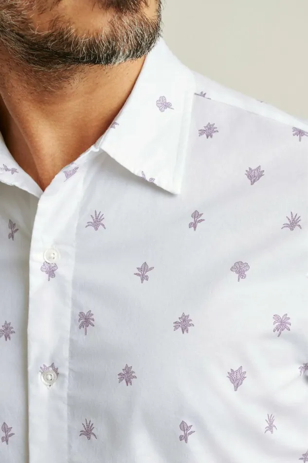 Men Riviera Short Sleeve Shirt Violet Botanicals Bonobos Short Sleeve Shirts