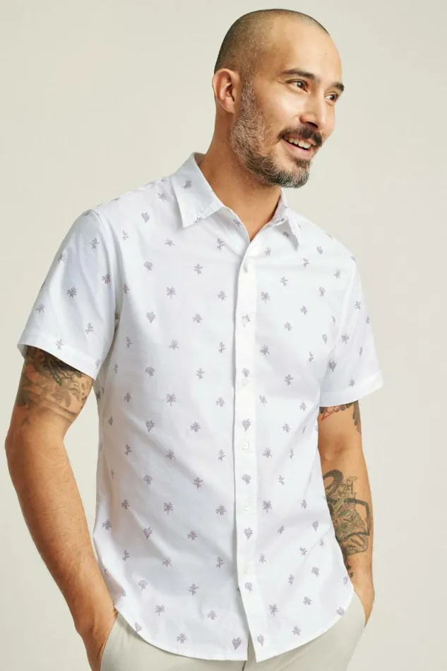Men Riviera Short Sleeve Shirt Violet Botanicals Bonobos Short Sleeve Shirts