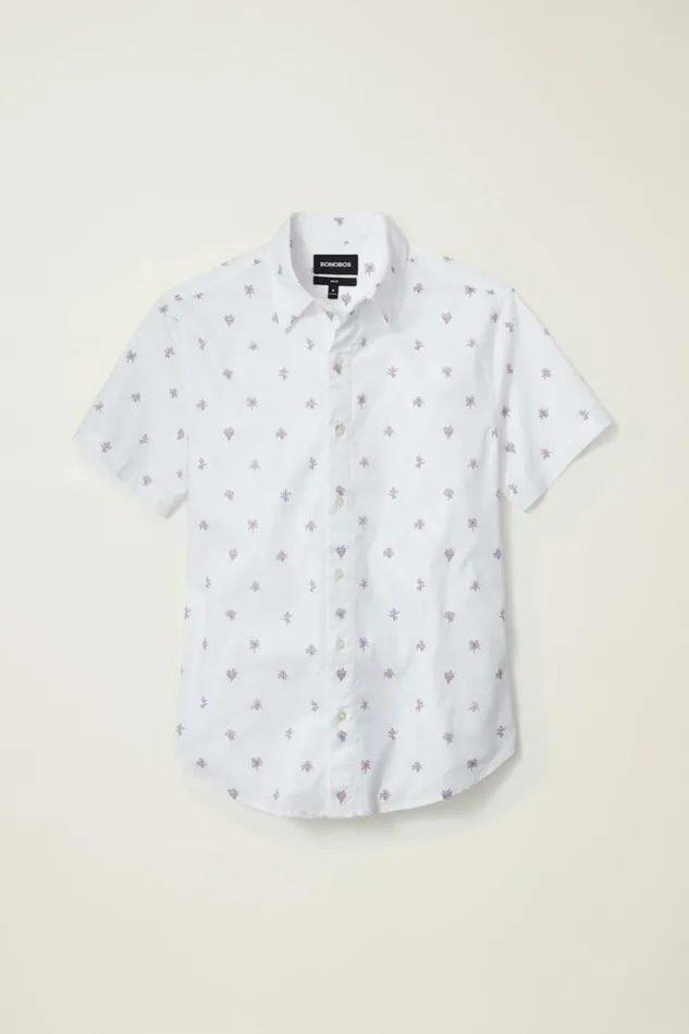 Men Riviera Short Sleeve Shirt Violet Botanicals Bonobos Short Sleeve Shirts