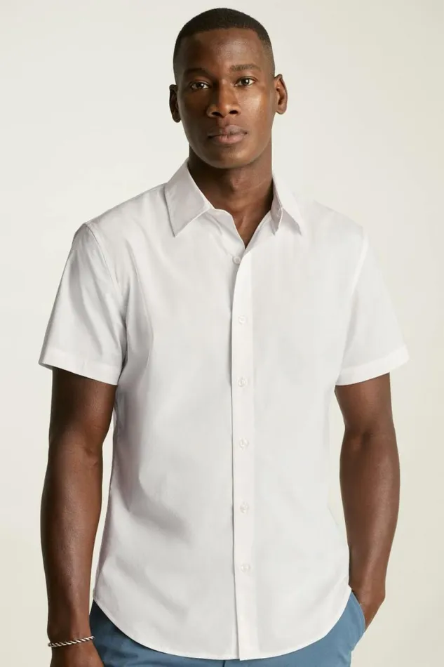 Men Riviera Short Sleeve Shirt White Bonobos Casual Shirts