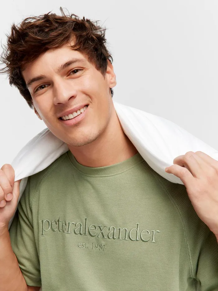 Men Sage Waffle Tee Sage Peter Alexander Tops