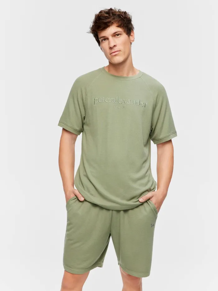 Men Sage Waffle Tee Sage Peter Alexander Tops