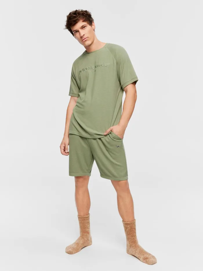 Men Sage Waffle Tee Sage Peter Alexander Tops