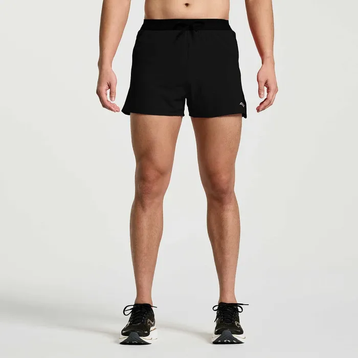 Men Saucony Men8217s Outpace 38243 Short Black Bottoms