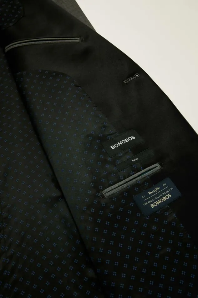 Men Shawl Collar Tuxedo Jacket Grey Sharkskin Bonobos Tuxedos