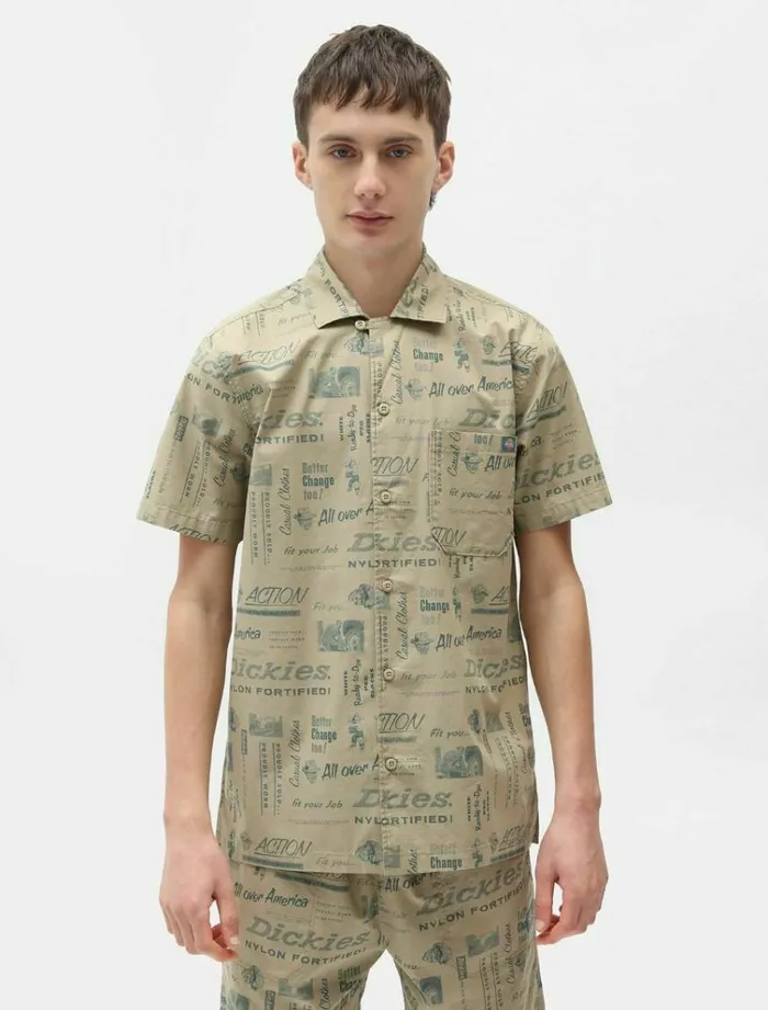 Men Shirts Dickies Pillager Shirt Khaki