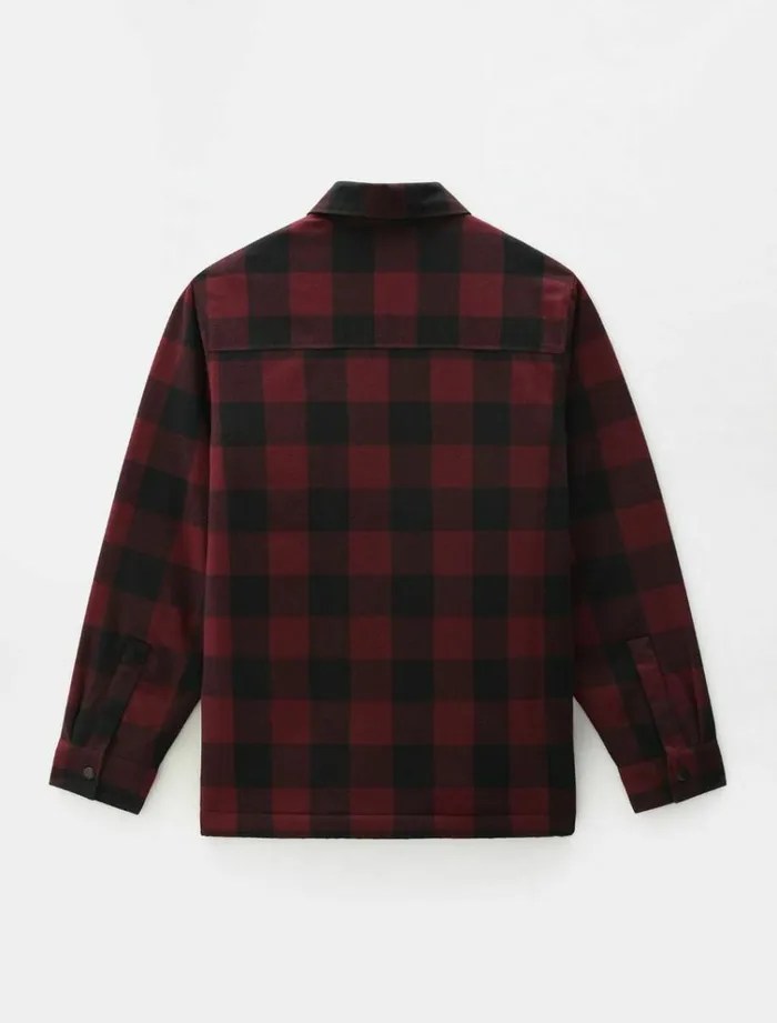 Men Shirts Dickies Sherpa Lined Sacramento Shirt Maroon