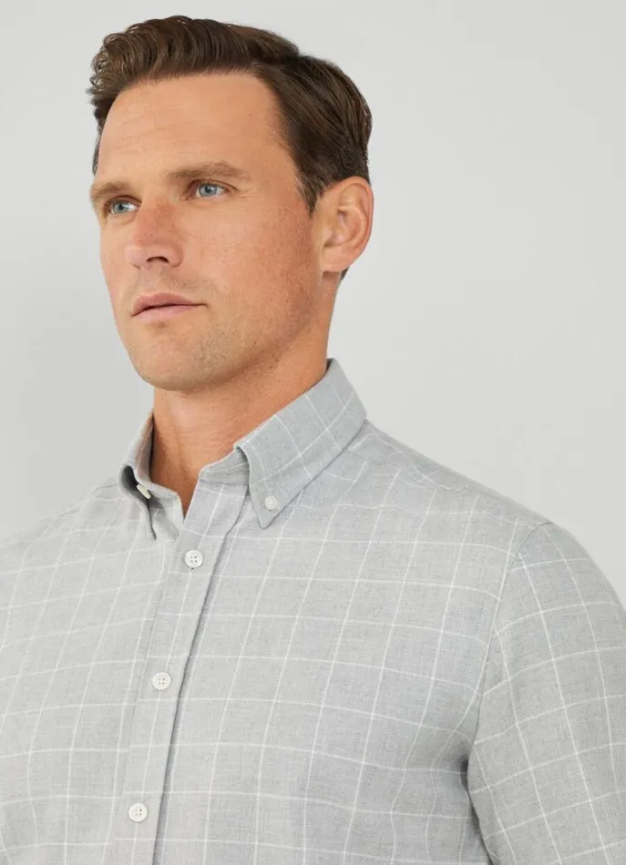 Men Shirts Hackett London Slim Fit Check Shirt Greywhite
