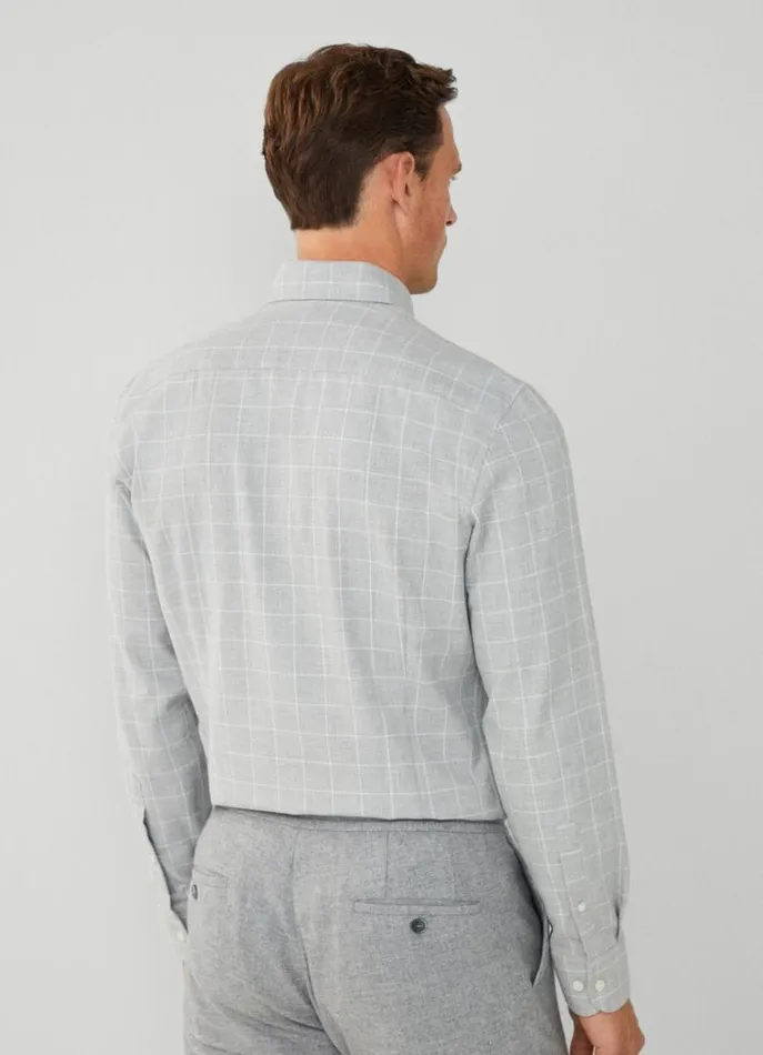 Men Shirts Hackett London Slim Fit Check Shirt Greywhite