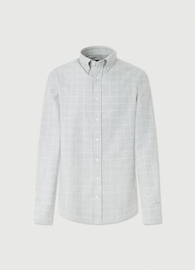 Men Shirts Hackett London Slim Fit Check Shirt Greywhite