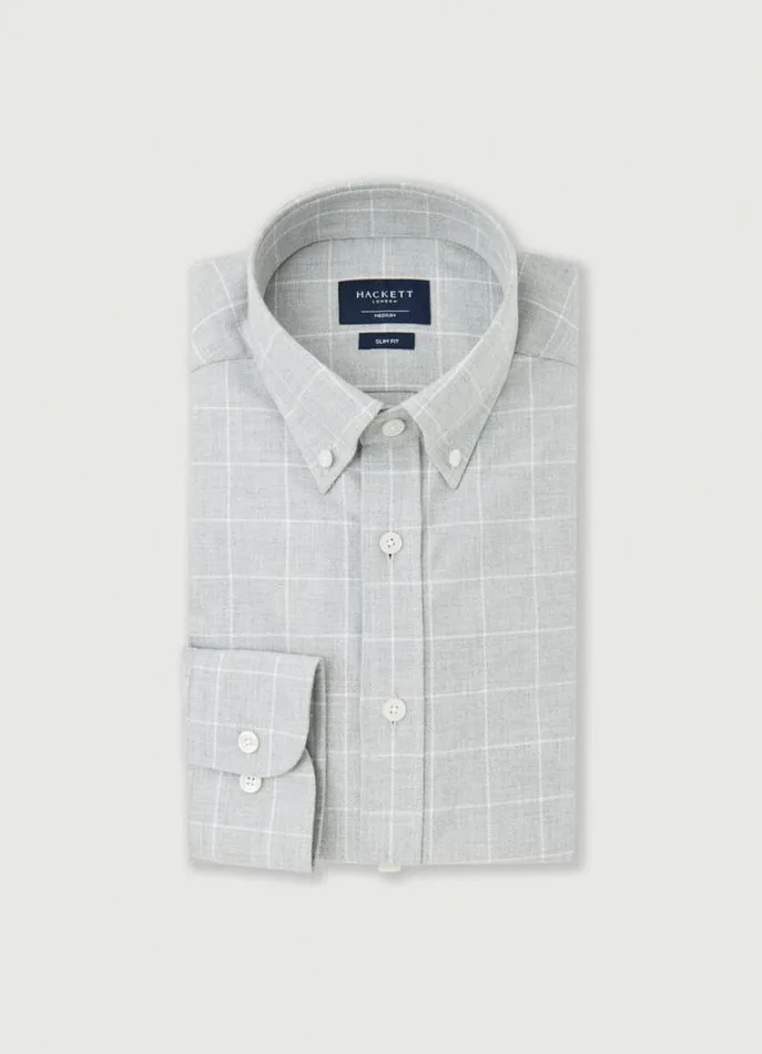 Men Shirts Hackett London Slim Fit Check Shirt Greywhite